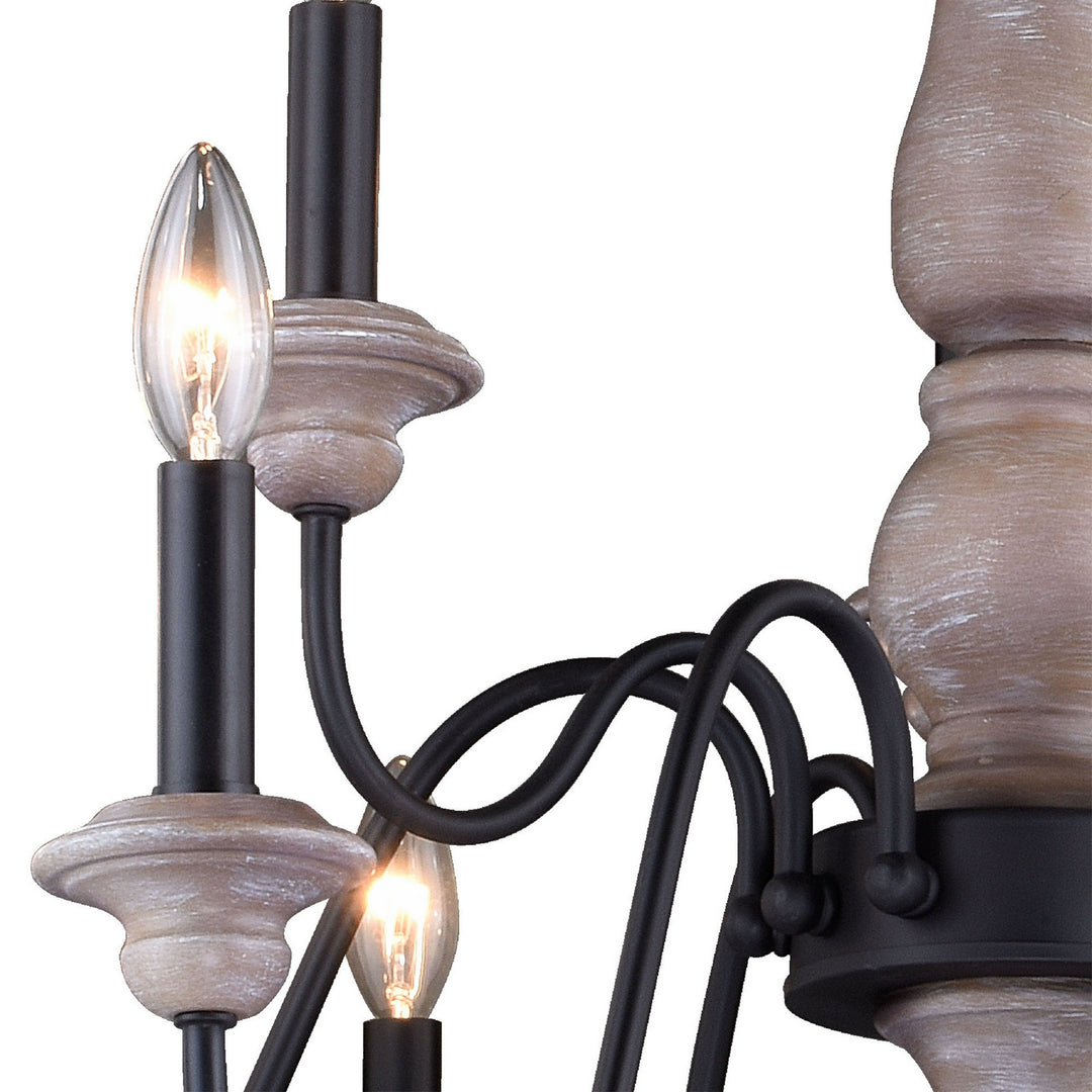 Vaxcel Georgetown H0237 Chandelier Light - Vintage Ash and Oil Burnished Bronze