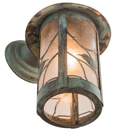 Meyda Tiffany Lighting 54291 Fulton One Light Wall Sconce Outdoor Pewter, Nickel, Silver