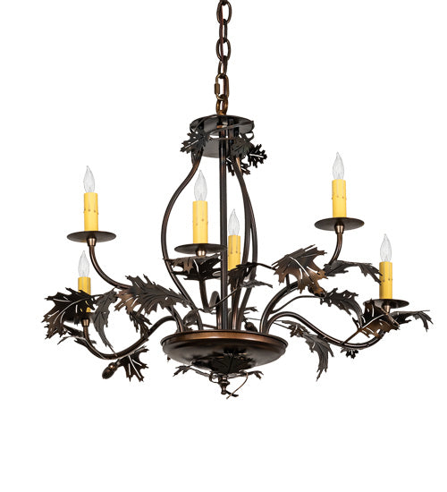 Meyda Tiffany Oak Leaf & Acorn 218893 Chandelier Light - Antique Copper