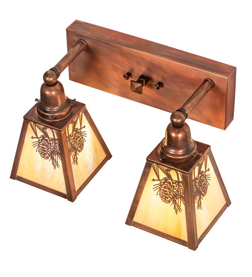 Meyda Tiffany Winter Pine 219956 Bath Vanity Light 17 in. wide - Vintage Copper
