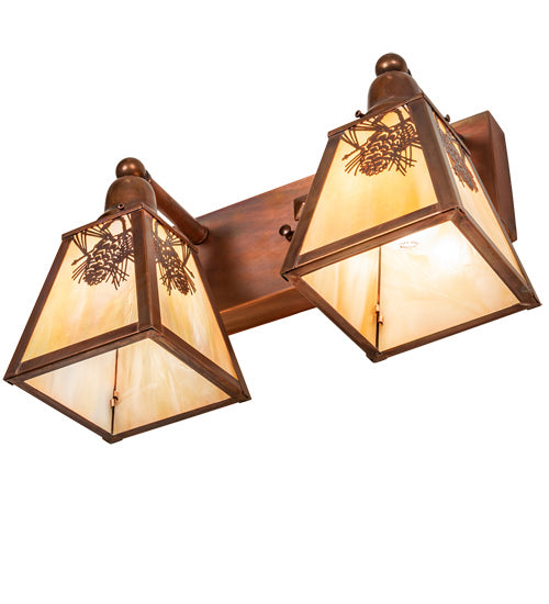 Meyda Tiffany Winter Pine 219956 Bath Vanity Light 17 in. wide - Vintage Copper
