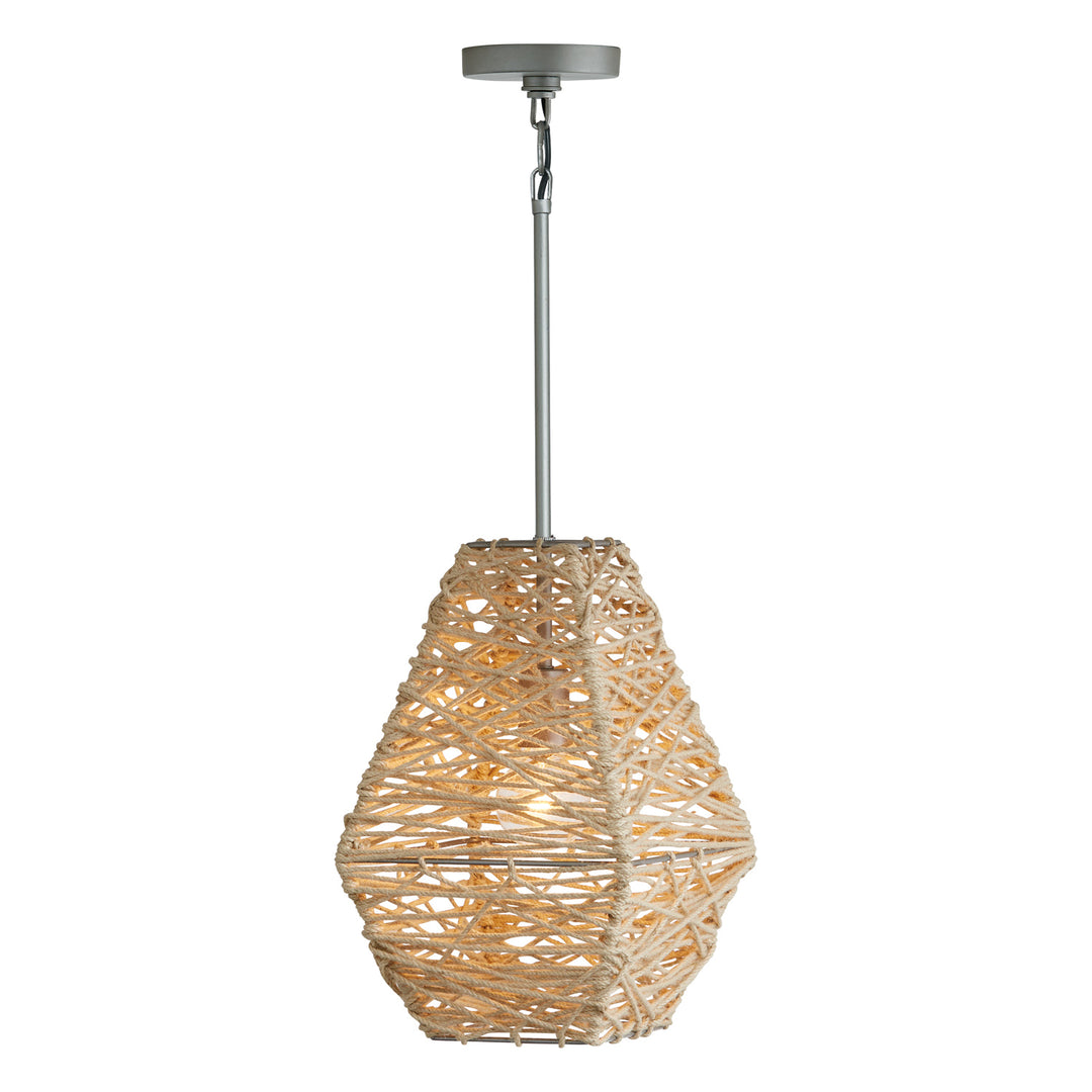 Capital Finley 335213NY Pendant Light - Natural Jute and Grey