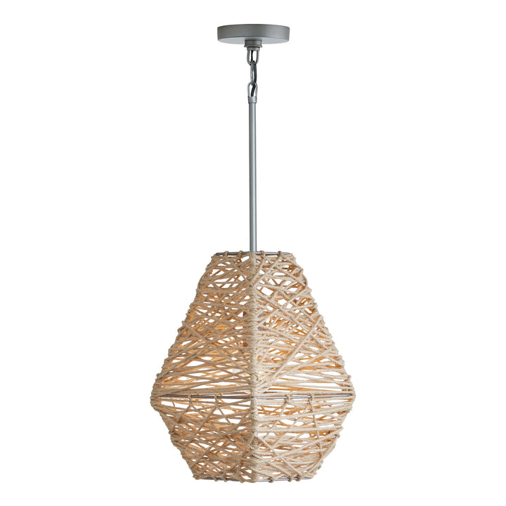 Capital Finley 335213NY Pendant Light - Natural Jute and Grey