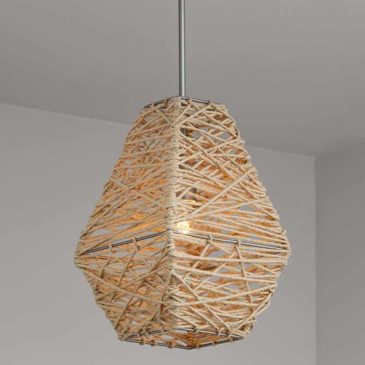 Capital Finley 335213NY Pendant Light - Natural Jute and Grey