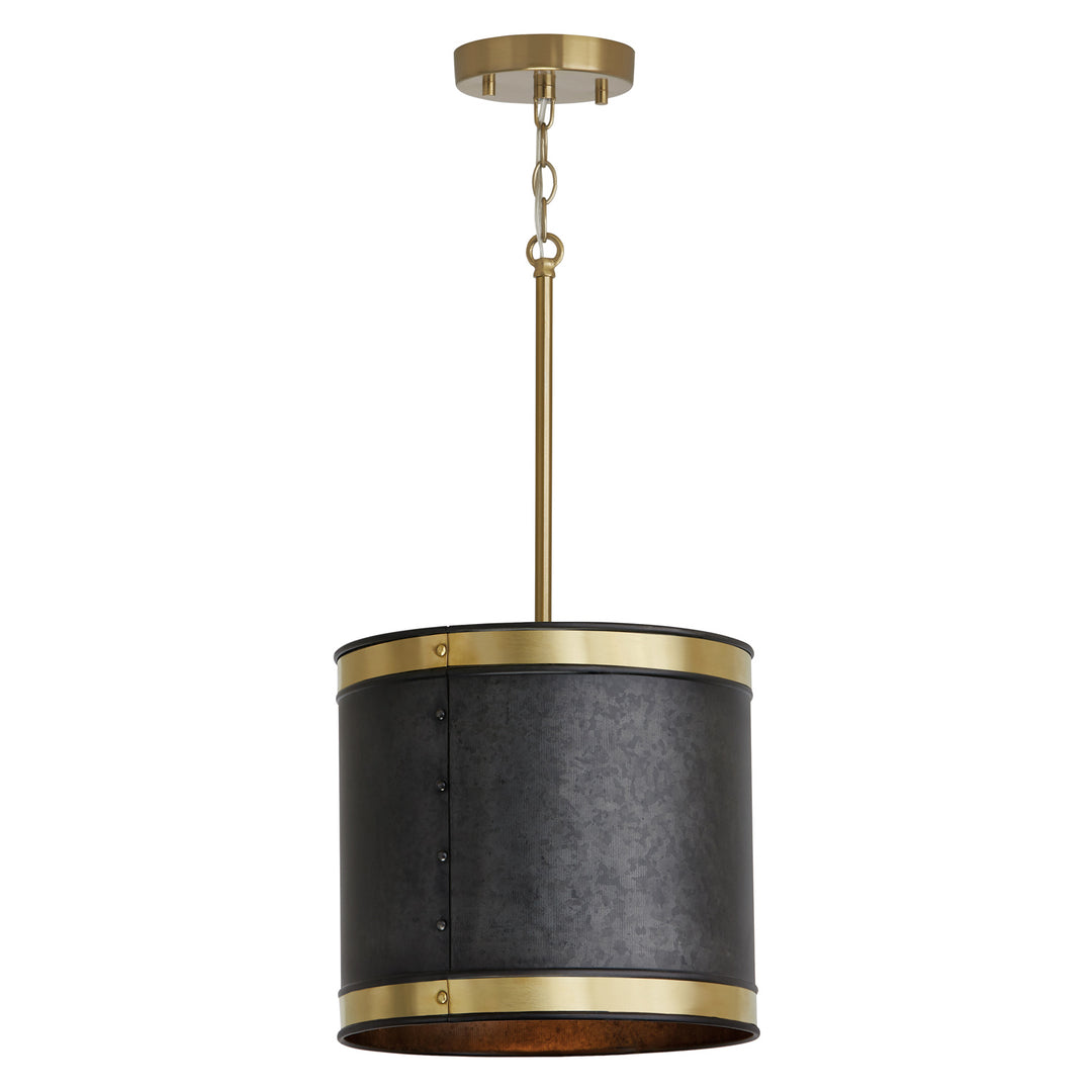 Capital Barrow 335611GB Pendant Light - Galvanized Black and True Brass