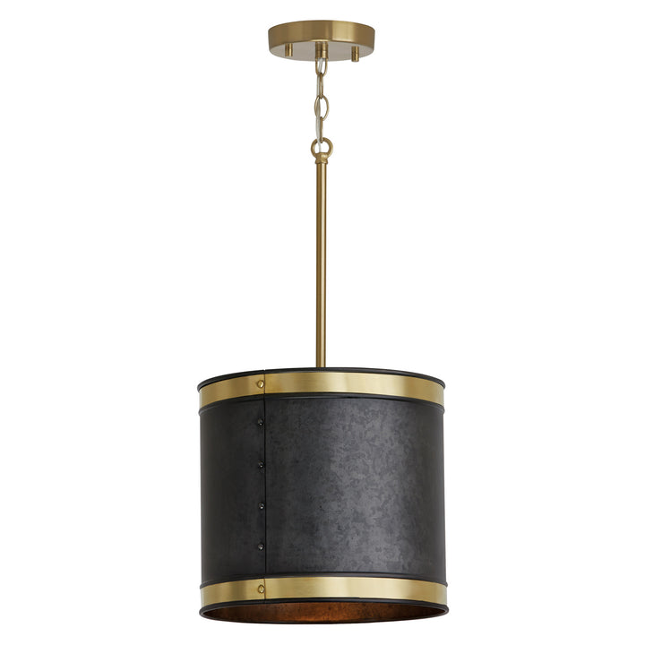 Capital Barrow 335611GB Pendant Light - Galvanized Black and True Brass
