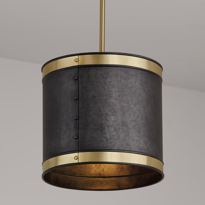 Capital Barrow 335611GB Pendant Light - Galvanized Black and True Brass