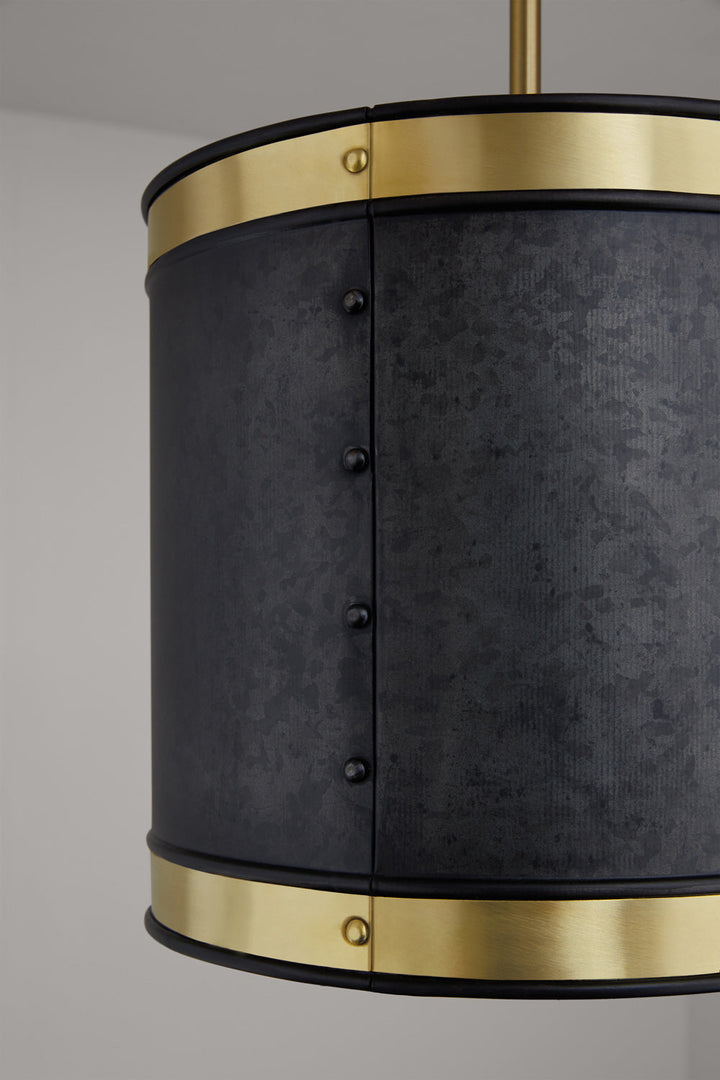 Capital Barrow 335611GB Pendant Light - Galvanized Black and True Brass