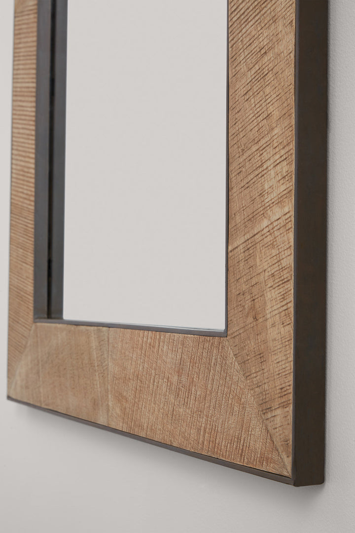 Capital Lighting 736102MM  Mirror Mirror Natural Rough Sawn Wood With Zinc Metal