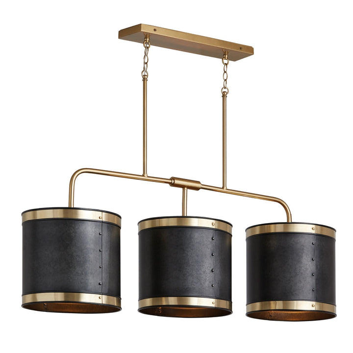 Capital Barrow 835631GB Pendant Light - Galvanized Black and True Brass