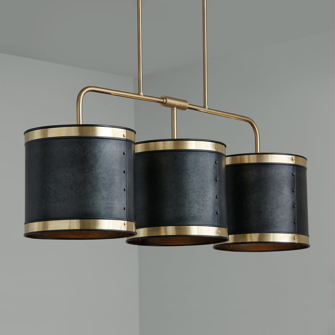 Capital Barrow 835631GB Pendant Light - Galvanized Black and True Brass