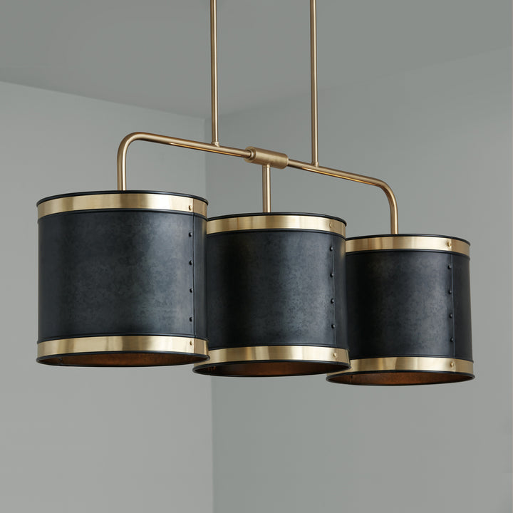 Capital Barrow 835631GB Pendant Light - Galvanized Black and True Brass