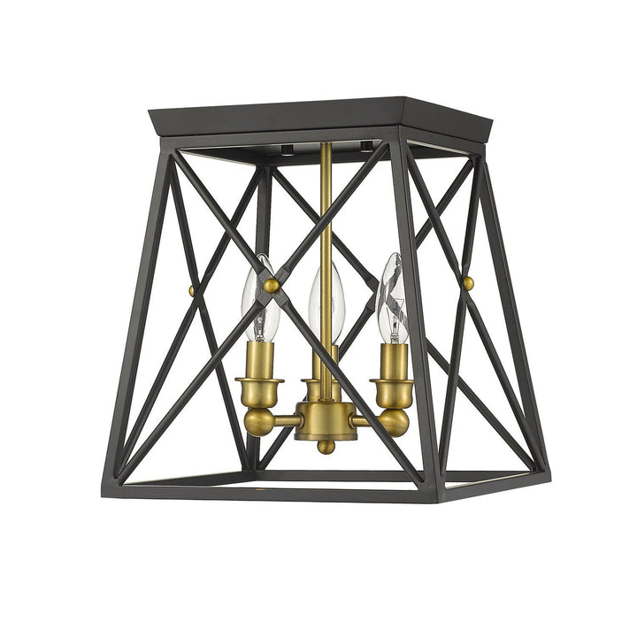 Z-Lite Trestle 447F11-MB-OBR Ceiling Light - Matte Black / Olde Brass