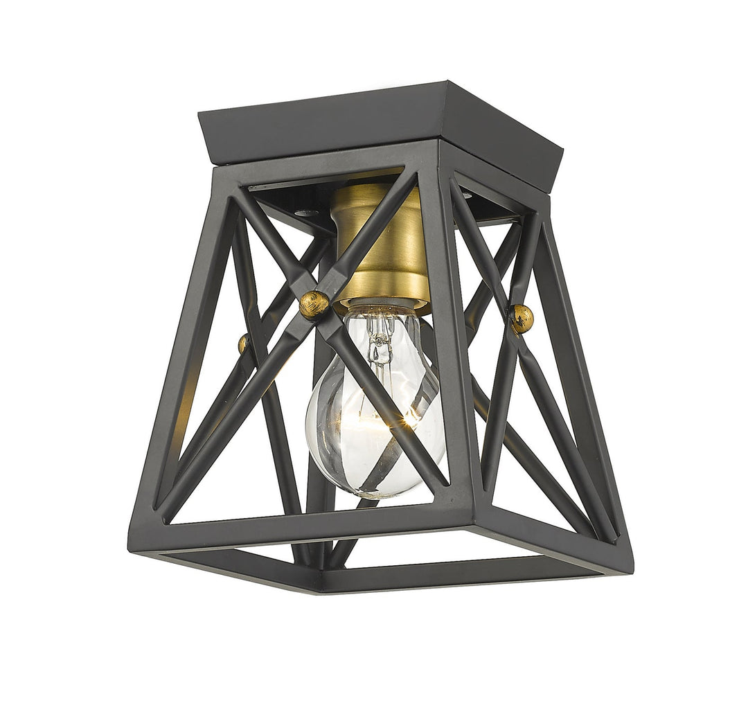 Z-Lite Trestle 447F1-MB-OBR Ceiling Light - Matte Black / Olde Brass