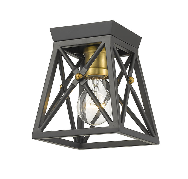Z-Lite Trestle 447F1-MB-OBR Ceiling Light - Matte Black / Olde Brass