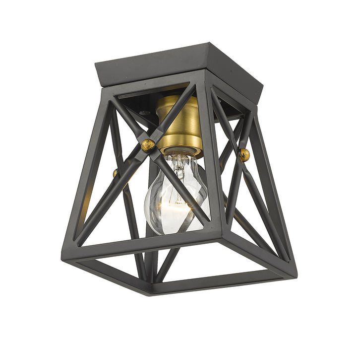 Z-Lite Trestle 447F1-MB-OBR Ceiling Light - Matte Black / Olde Brass