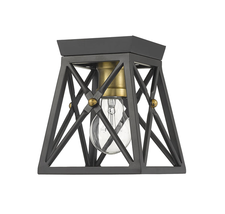 Z-Lite Trestle 447F1-MB-OBR Ceiling Light - Matte Black / Olde Brass