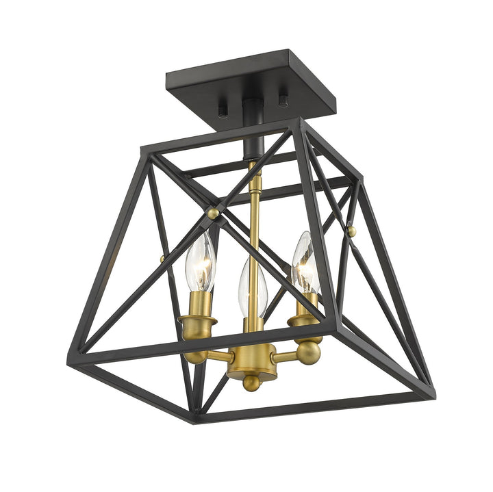 Z-Lite Trestle 447SF-MB-OBR Ceiling Light - Matte Black / Olde Brass