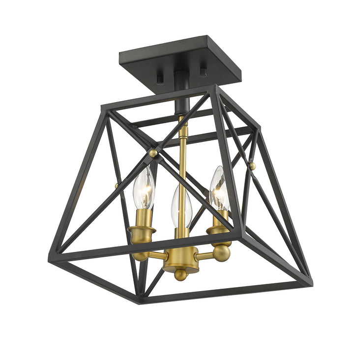 Z-Lite Trestle 447SF-MB-OBR Ceiling Light - Matte Black / Olde Brass