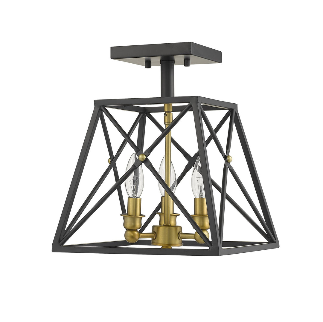 Z-Lite Trestle 447SF-MB-OBR Ceiling Light - Matte Black / Olde Brass