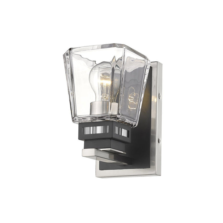 Z-Lite Jackson 474-1S-BN-MB Wall Sconce Light - Brushed Nickel / Matte Black