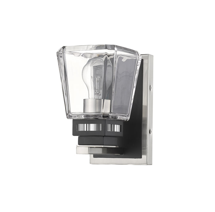 Z-Lite Jackson 474-1S-BN-MB Wall Sconce Light - Brushed Nickel / Matte Black