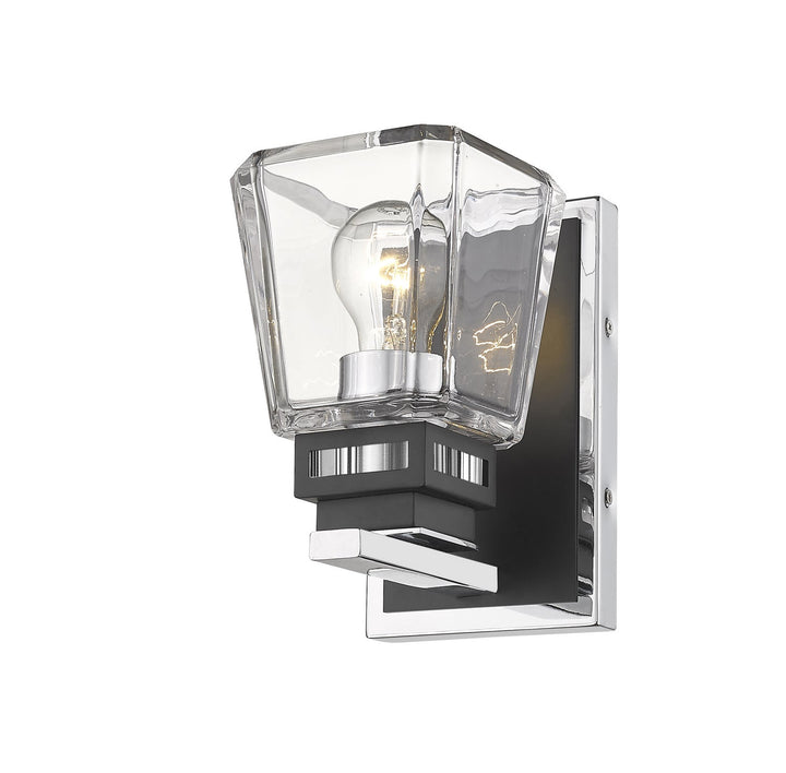 Z-Lite Jackson 474-1S-CH-MB Wall Sconce Light - Chrome / Matte Black