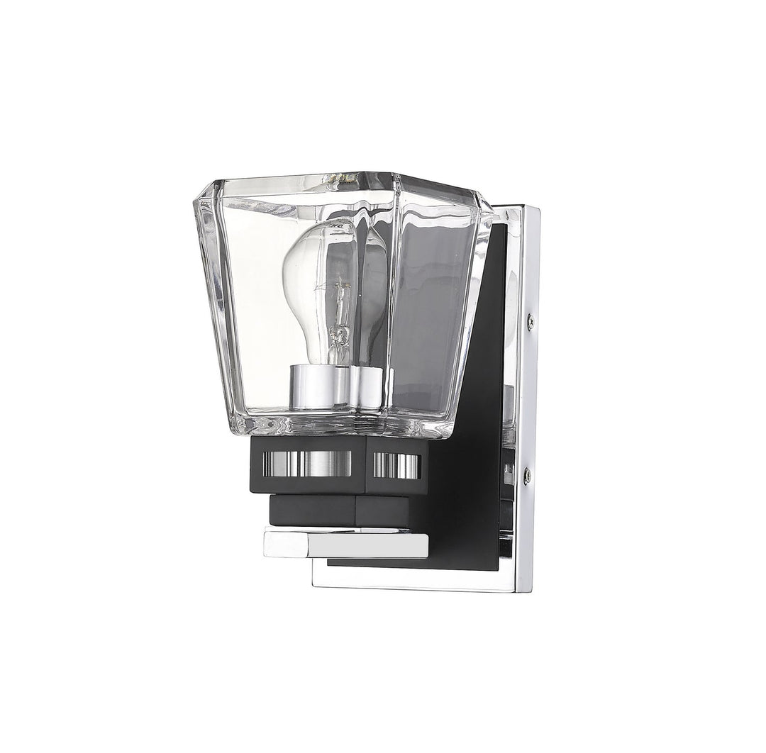 Z-Lite Jackson 474-1S-CH-MB Wall Sconce Light - Chrome / Matte Black