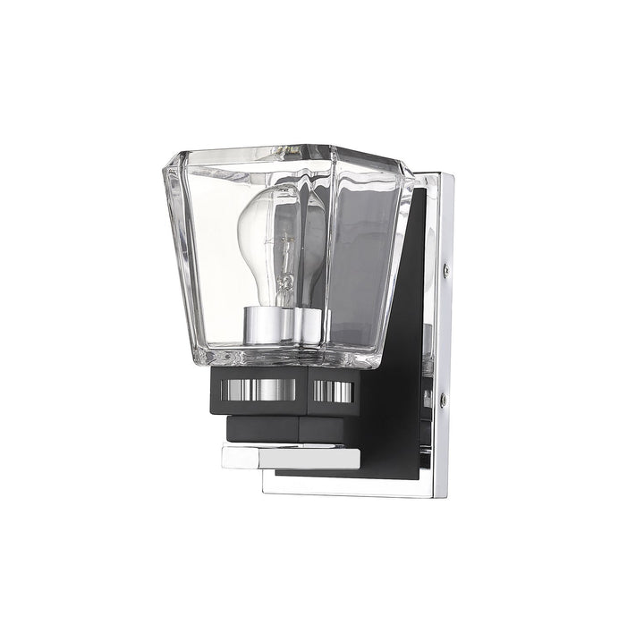 Z-Lite Jackson 474-1S-CH-MB Wall Sconce Light - Chrome / Matte Black