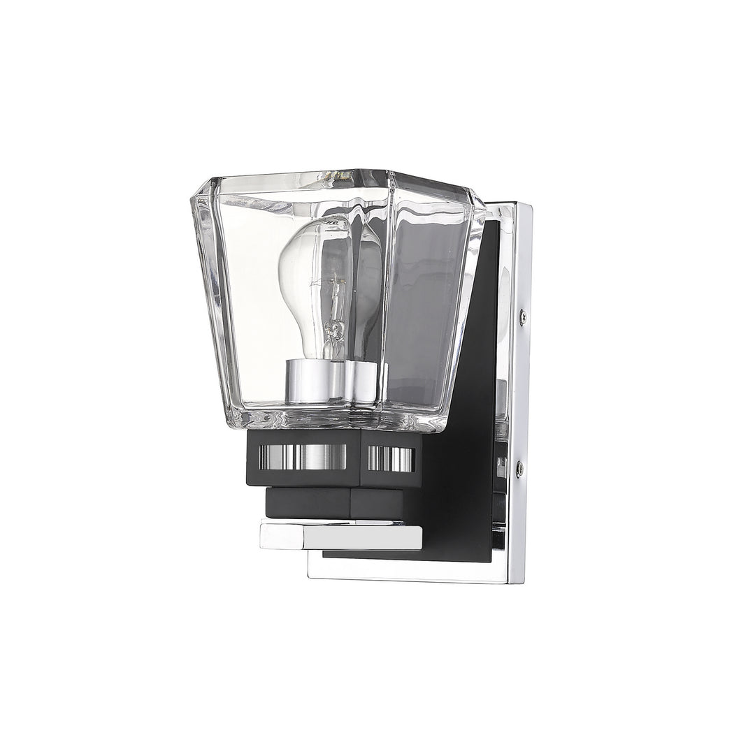 Z-Lite Jackson 474-1S-CH-MB Wall Sconce Light - Chrome / Matte Black