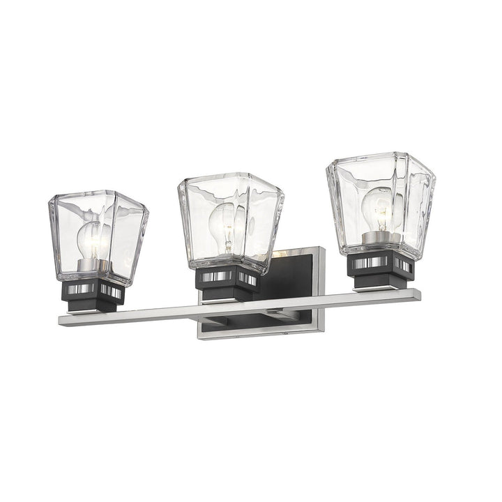 Z-Lite Jackson 474-3V-BN-MB Bath Vanity Light 24 in. wide - Brushed Nickel / Matte Black