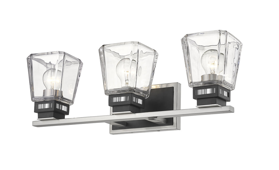 Z-Lite Jackson 474-3V-BN-MB Bath Vanity Light 24 in. wide - Brushed Nickel / Matte Black