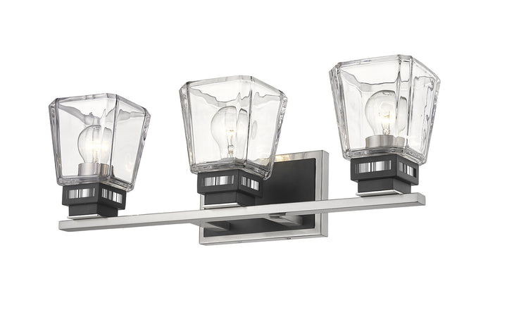 Z-Lite Jackson 474-3V-BN-MB Bath Vanity Light 24 in. wide - Brushed Nickel / Matte Black