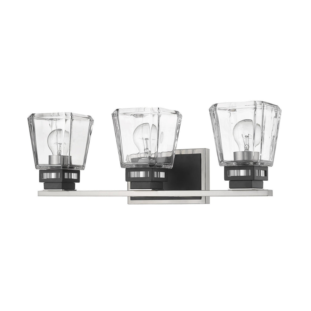 Z-Lite Jackson 474-3V-BN-MB Bath Vanity Light 24 in. wide - Brushed Nickel / Matte Black