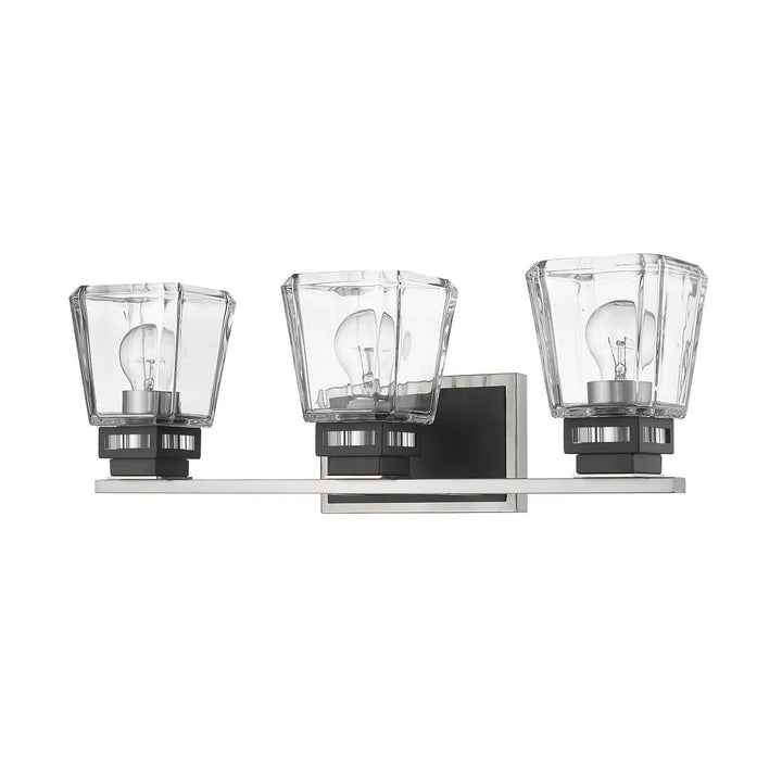 Z-Lite Jackson 474-3V-BN-MB Bath Vanity Light 24 in. wide - Brushed Nickel / Matte Black