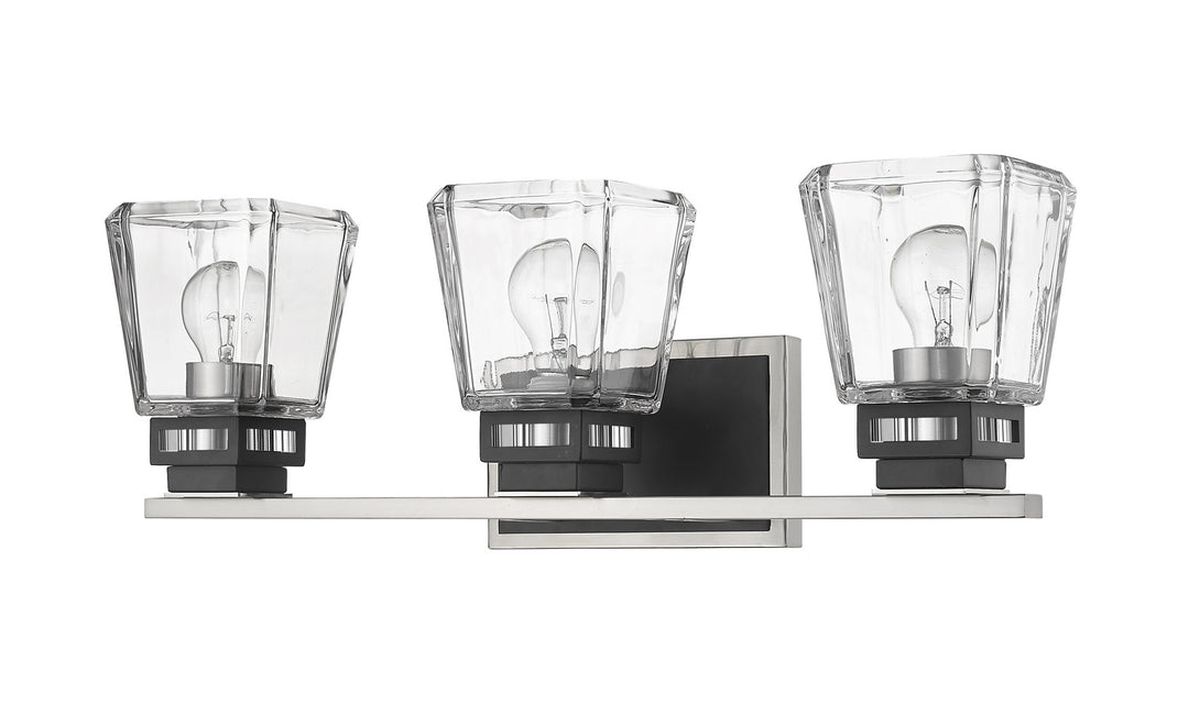 Z-Lite Jackson 474-3V-BN-MB Bath Vanity Light 24 in. wide - Brushed Nickel / Matte Black