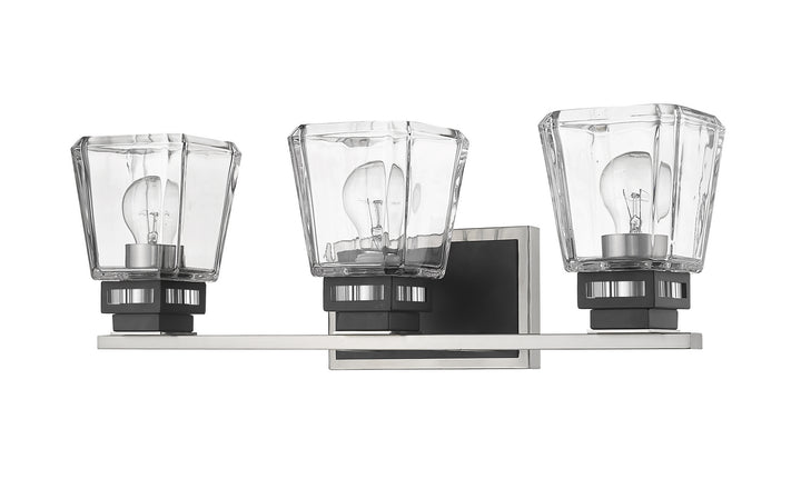 Z-Lite Jackson 474-3V-BN-MB Bath Vanity Light 24 in. wide - Brushed Nickel / Matte Black
