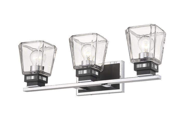 Z-Lite Jackson 474-3V-CH-MB Bath Vanity Light 24 in. wide - Chrome / Matte Black