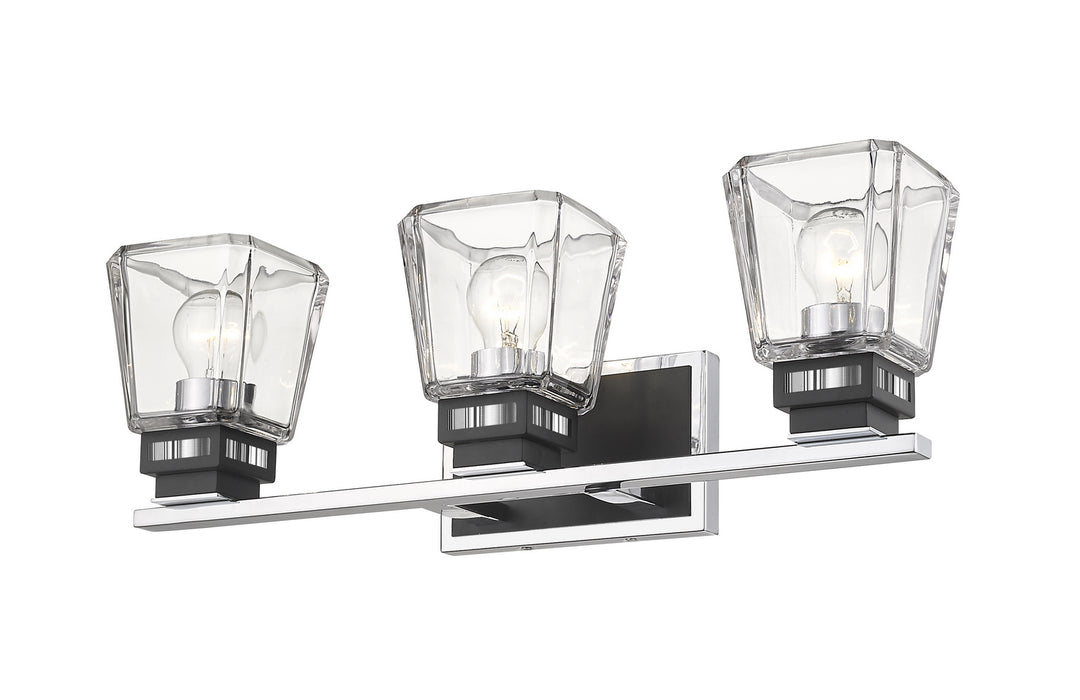 Z-Lite Jackson 474-3V-CH-MB Bath Vanity Light 24 in. wide - Chrome / Matte Black