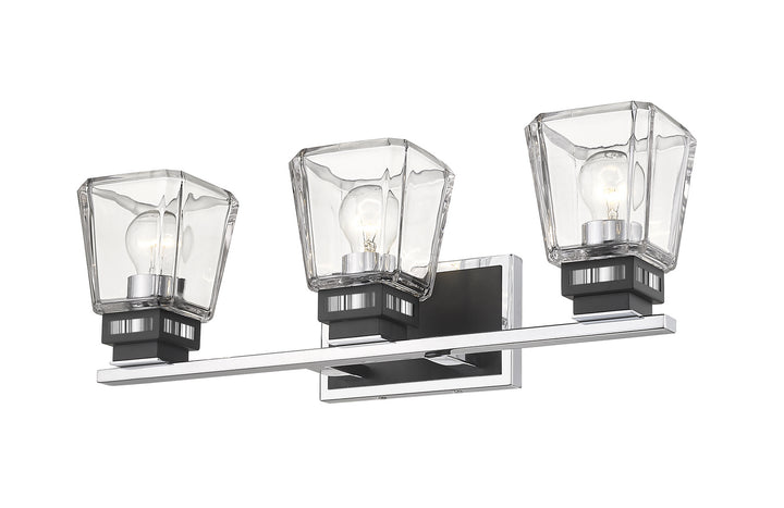 Z-Lite Jackson 474-3V-CH-MB Bath Vanity Light 24 in. wide - Chrome / Matte Black