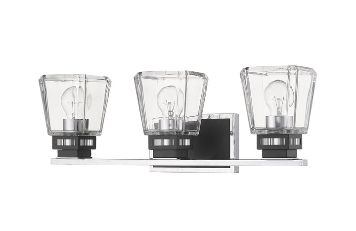 Z-Lite Jackson 474-3V-CH-MB Bath Vanity Light 24 in. wide - Chrome / Matte Black