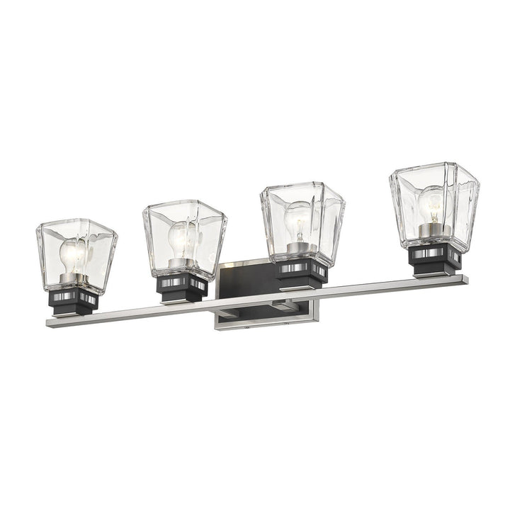 Z-Lite Jackson 474-4V-BN-MB Bath Vanity Light 33 in. wide - Brushed Nickel / Matte Black