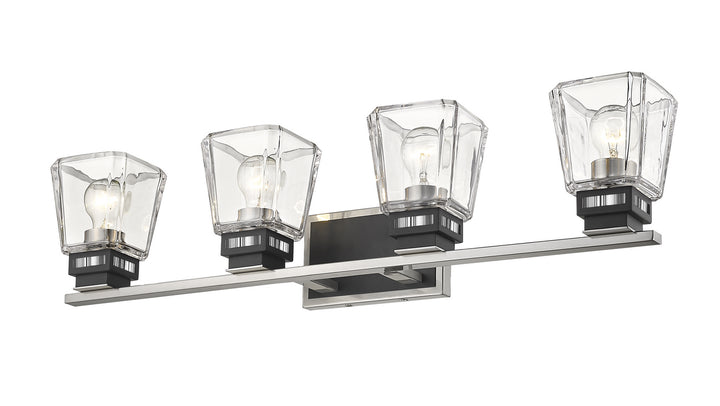 Z-Lite Jackson 474-4V-BN-MB Bath Vanity Light 33 in. wide - Brushed Nickel / Matte Black