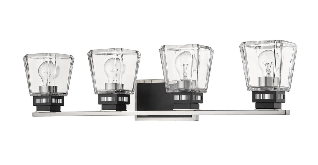 Z-Lite Jackson 474-4V-BN-MB Bath Vanity Light 33 in. wide - Brushed Nickel / Matte Black