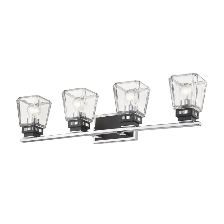 Z-Lite Jackson 474-4V-CH-MB Bath Vanity Light 33 in. wide - Chrome / Matte Black