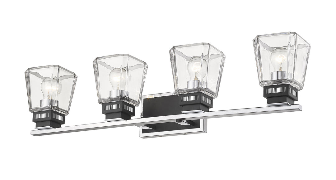 Z-Lite Jackson 474-4V-CH-MB Bath Vanity Light 33 in. wide - Chrome / Matte Black