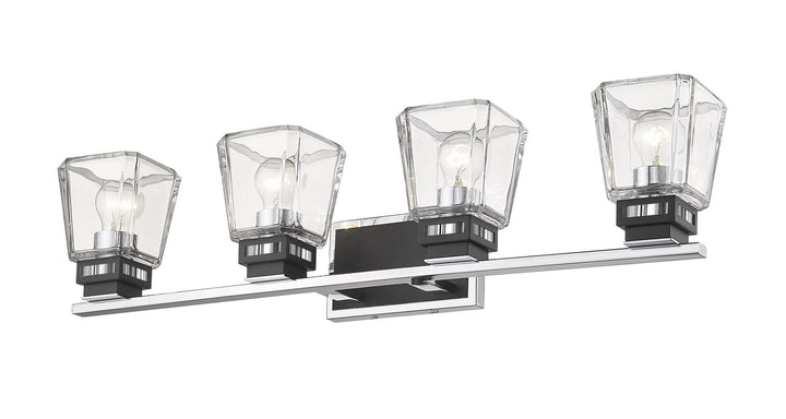 Z-Lite Jackson 474-4V-CH-MB Bath Vanity Light 33 in. wide - Chrome / Matte Black