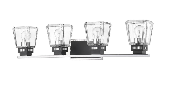 Z-Lite Jackson 474-4V-CH-MB Bath Vanity Light 33 in. wide - Chrome / Matte Black