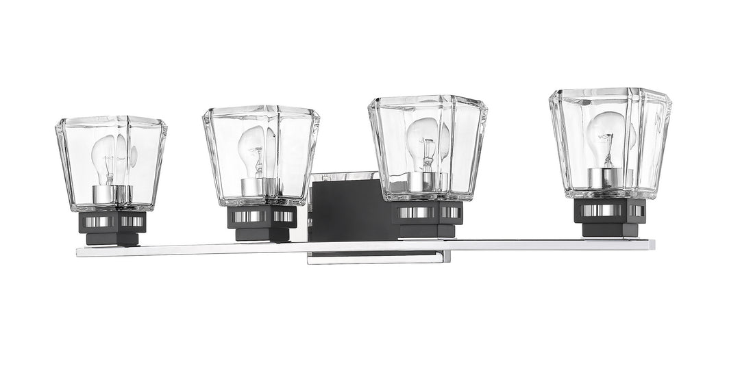 Z-Lite Jackson 474-4V-CH-MB Bath Vanity Light 33 in. wide - Chrome / Matte Black