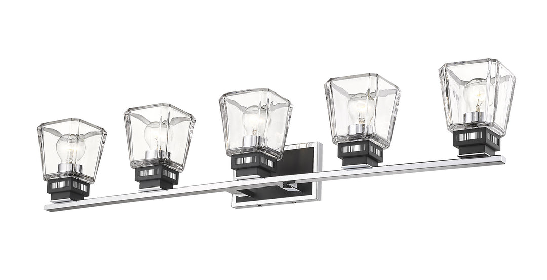 Z-Lite Jackson 474-5V-CH-MB Bath Vanity Light 43 in. wide - Chrome / Matte Black